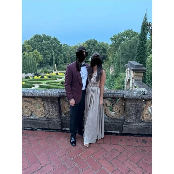 Jonathan Simkhai Gold Lamé Plissé Maxi Gown – Size XS - Picture 8 of 16